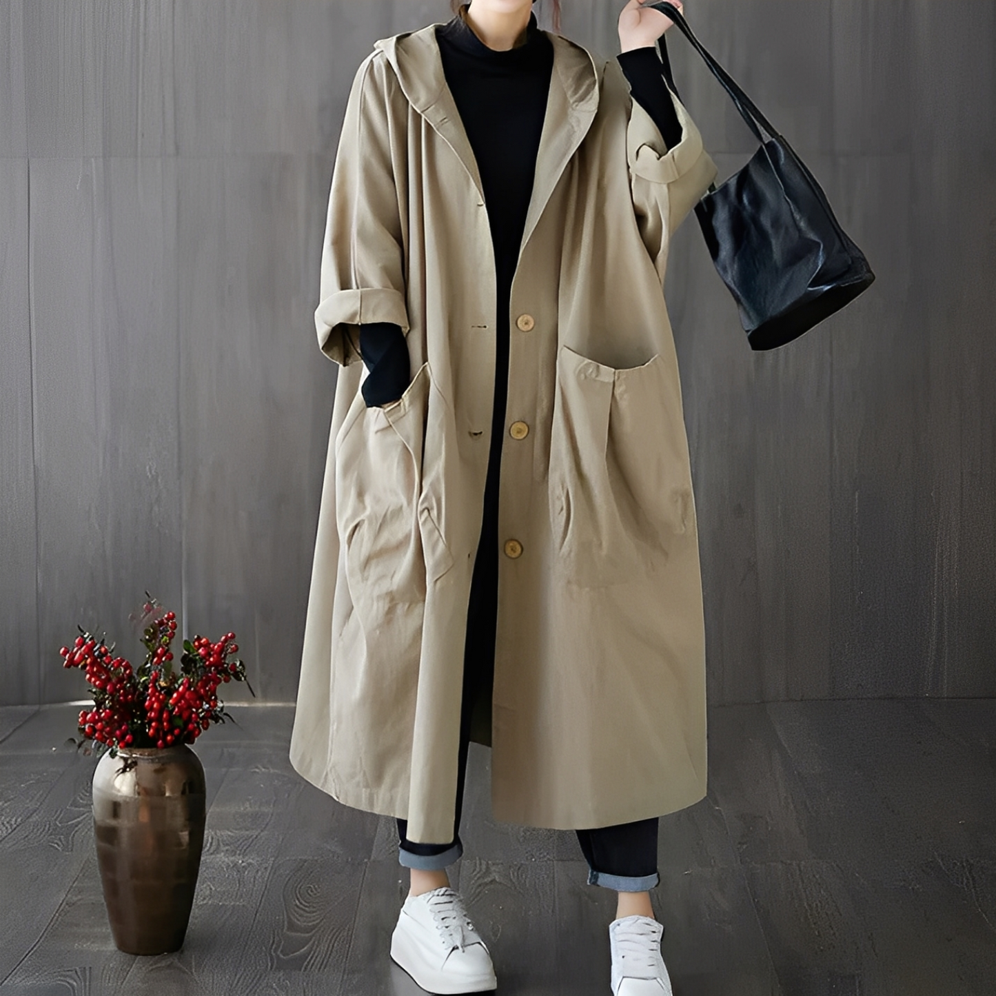 Dael - Trench-coat oversized pentru femei