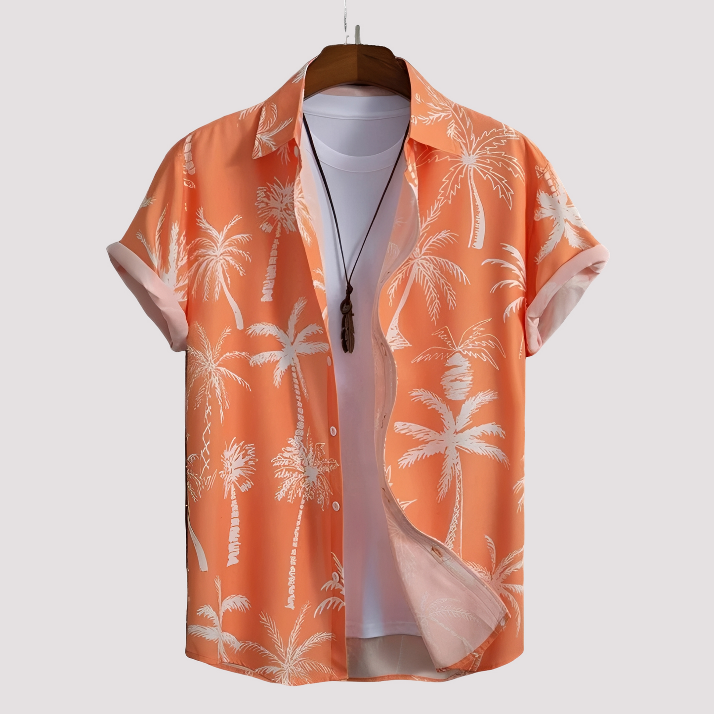 Arjun - Cămașă casual cu print hawaian pentru bărbați