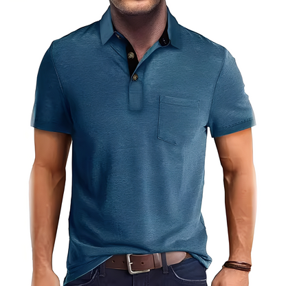 Abner - Tricou polo retro cu mâneci scurte pentru bărbați