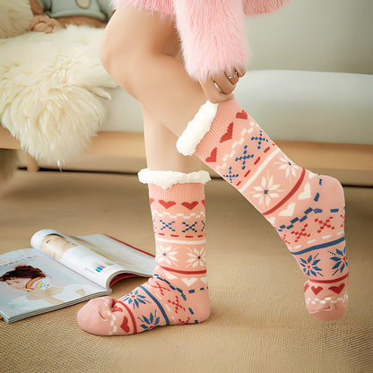 Clarice - Șosete de Crăciun stilate, de lungime medie, pentru femei