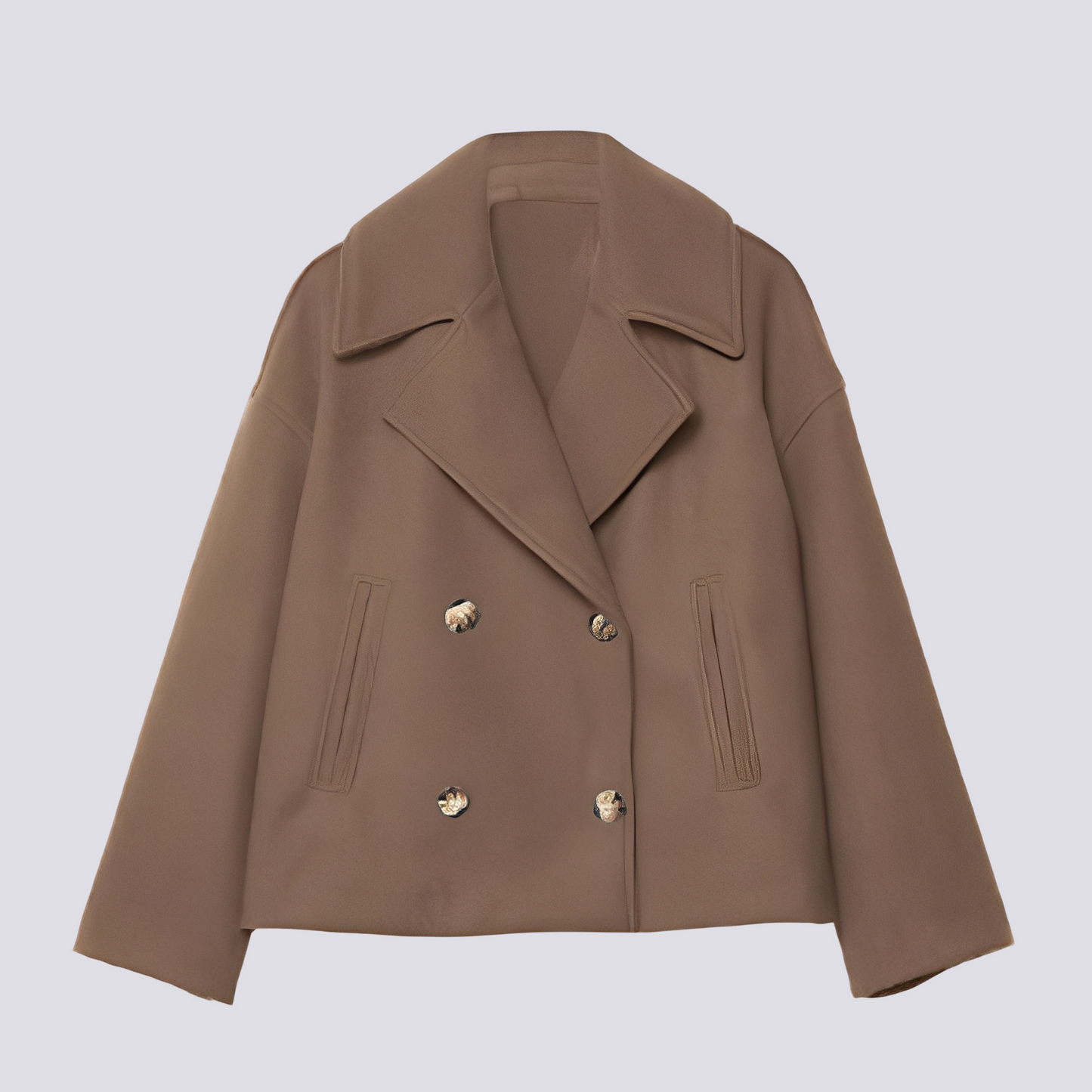 Bethney - Jachetă scurtă elegantă din lână cu guler cu rever pentru femei