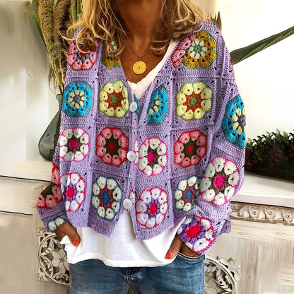 Nydia - Pulover lejer și moale cu tipar pentru femei