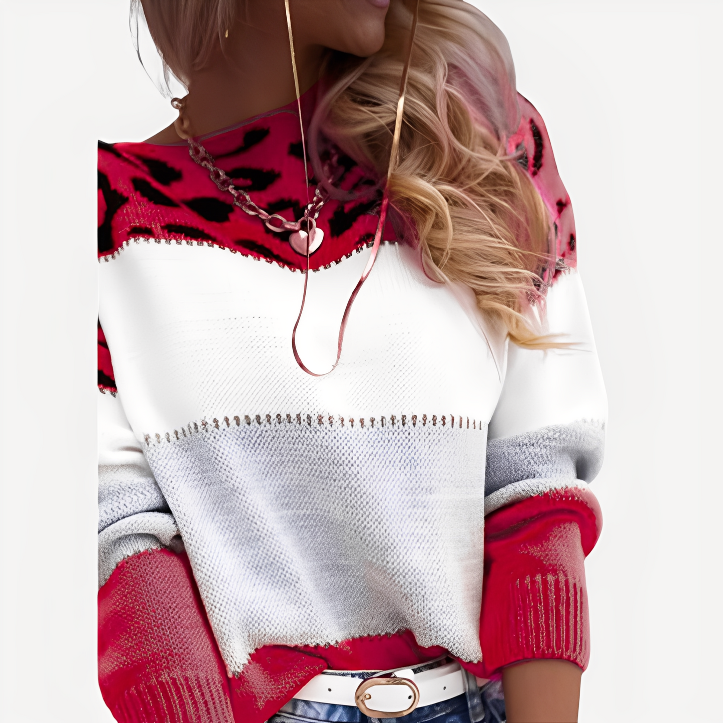 Anne - Pulover trendy cu model pentru femei