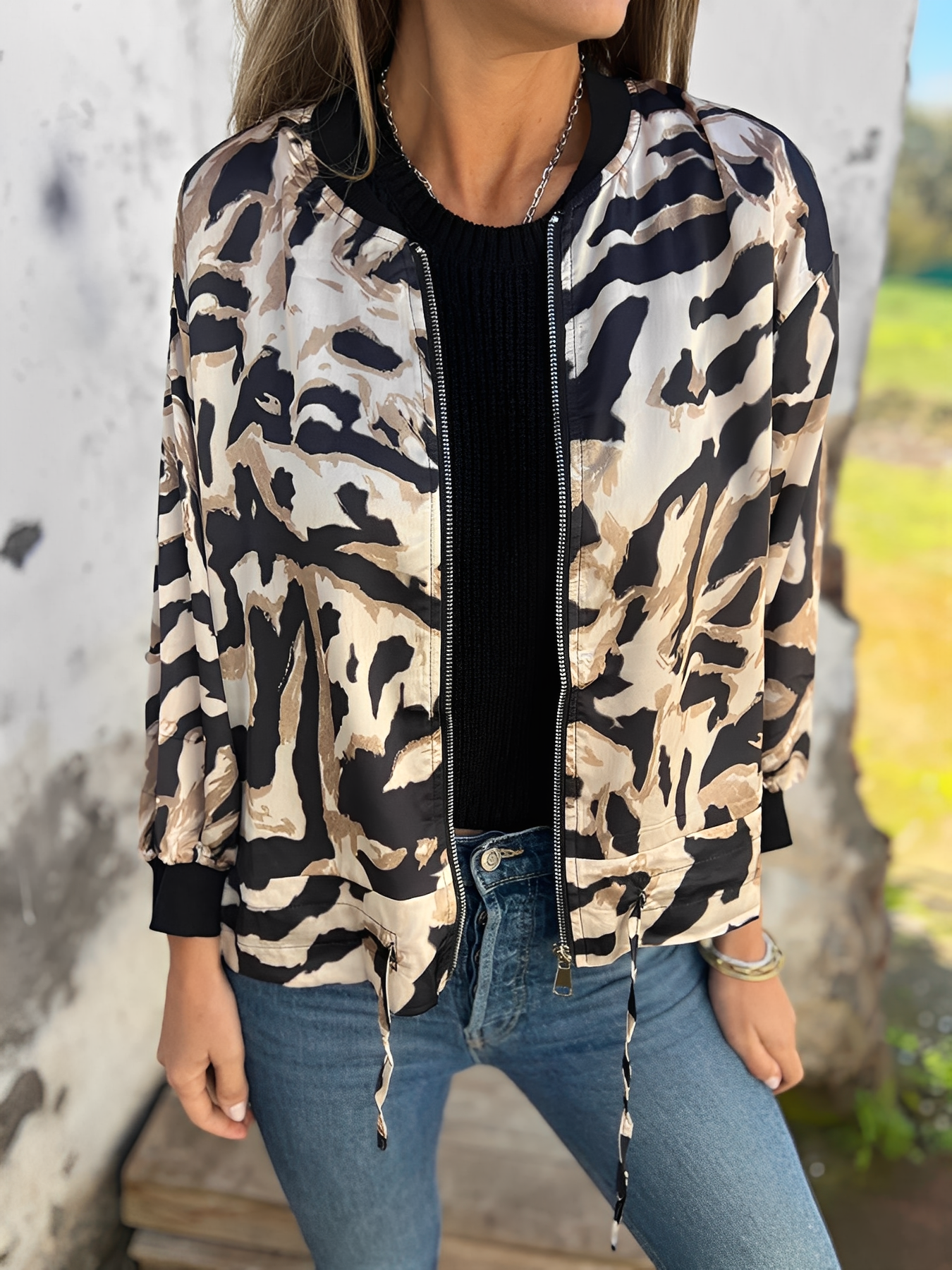 Ryana - Jachetă pentru femei cu fermoar, stil contemporan