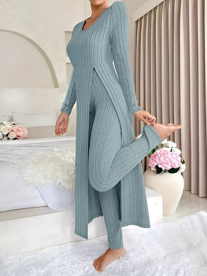 Lisabet - Set elegant pentru femei din material cu ripuri moi