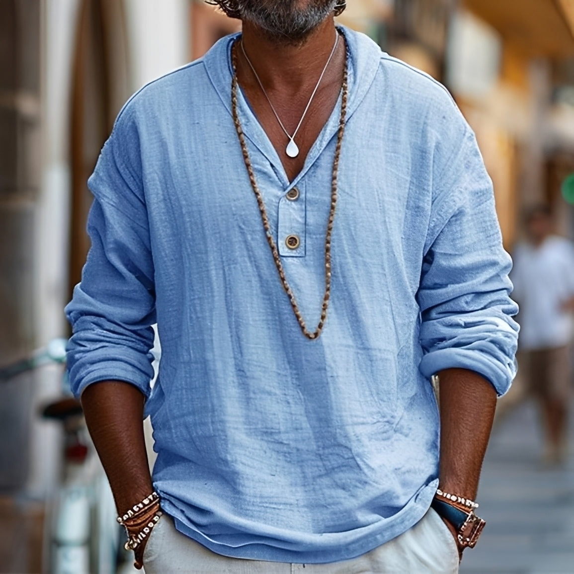 Darren - Cămașă casual cu mâneci lungi pentru bărbați