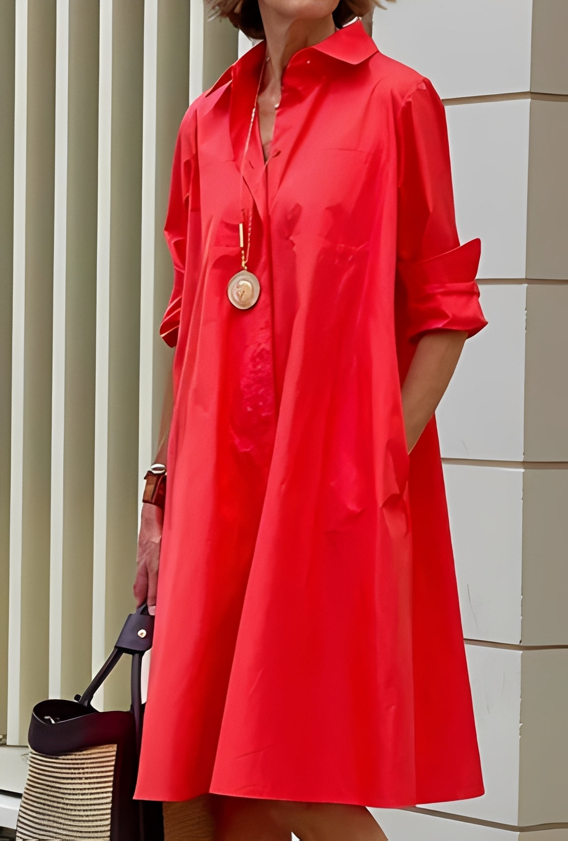 Paige - Rochie cămașă casual, lejeră pentru femei