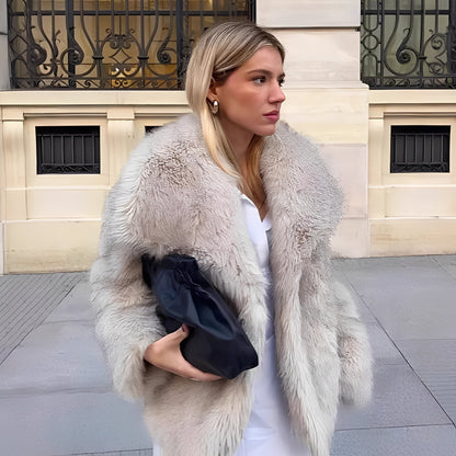 Melany - Palton elegant din blană sintetică pentru femei