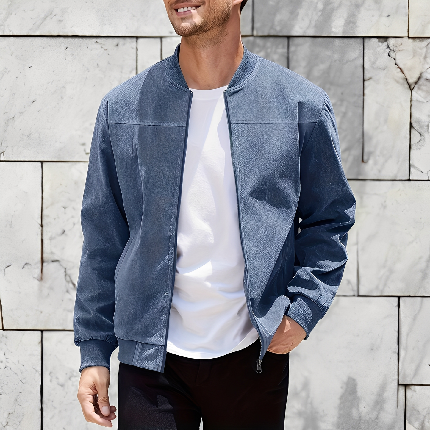 Easton - Jachetă clasică și stilată din piele întoarsă pentru bărbați