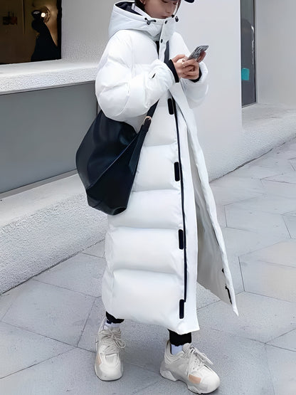 Hazel - Palton lung modern cu glugă pentru femei