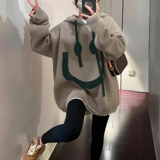Ephah – Hanorac Smiley Pufos cu Print