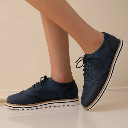 Gemma - Pantofi Derby casual din piele întoarsă pentru femei
