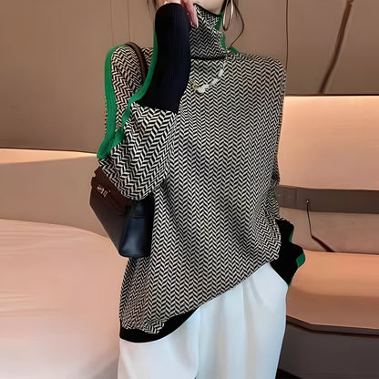 Roxanna - Pulover larg cu dungi pentru femei