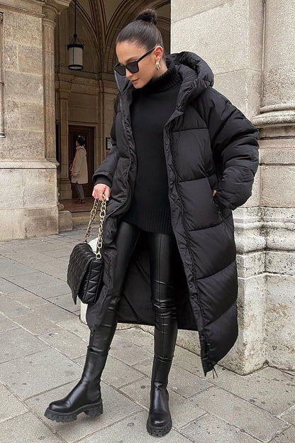 Khloe - Haină de iarnă lungă, căptușită, pentru femei