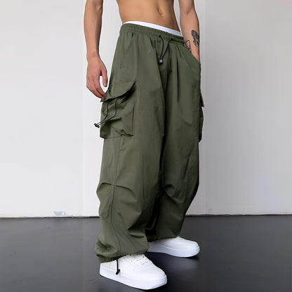 Kaleb - Pantaloni Cargo Baggy Stilați pentru Bărbați