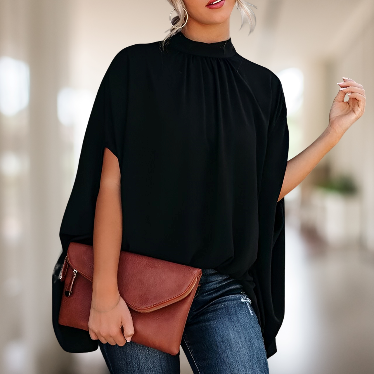Zara – Bluza largă cu decolteu în V
