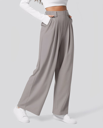 Montana - Pantaloni pentru femei din material elastic, cu croială dreaptă