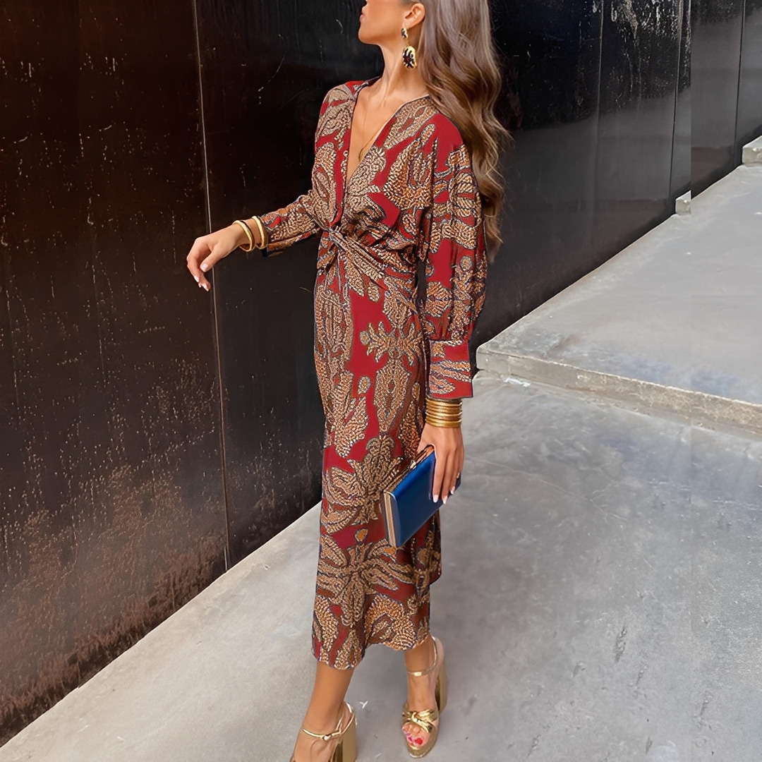 Louna - Rochie elegantă cu decolteu în V pentru femei