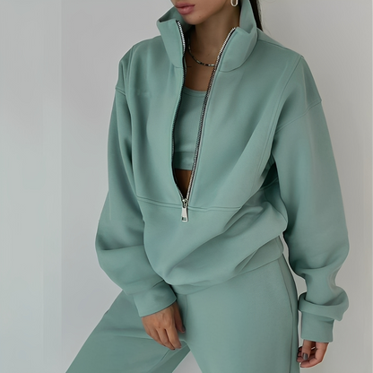 Mélissa - Ansamblu două piese oversize lejer din molleton