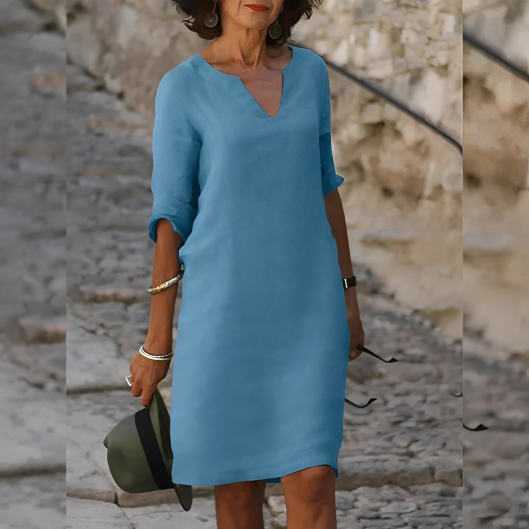 Guilaine - Rochie stilată cu decolteu în V pentru femei