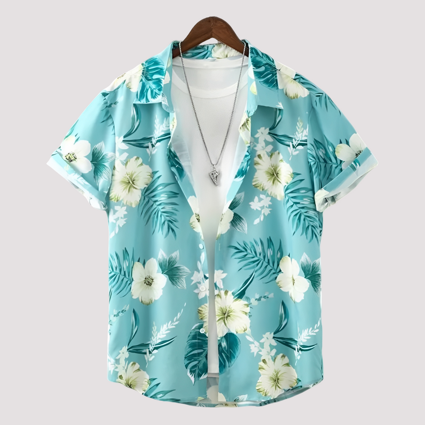 Arjun - Cămașă casual cu print hawaian pentru bărbați