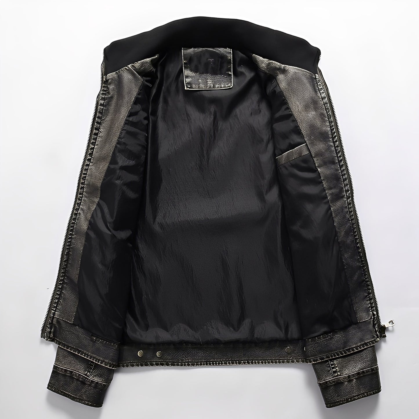 Kevin - Geacă clasică din piele cu buzunare pentru bărbați