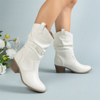 Mirabel - Cizme cowboy din piele pentru femei, cu design clasic