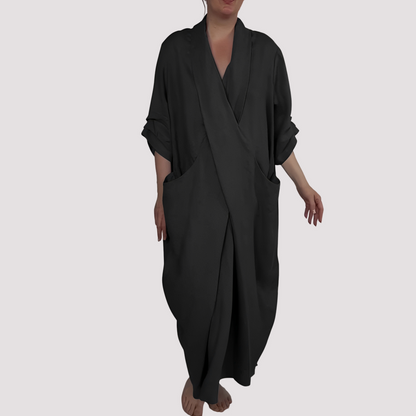 Alicia - Rochie lungă, lejeră, cu buzunar pentru femei