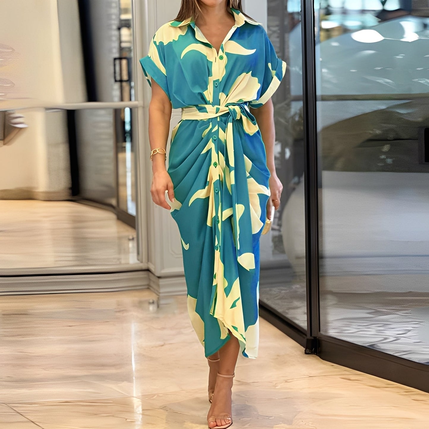 Charlène - Rochie elegantă pentru femei cu nasturi