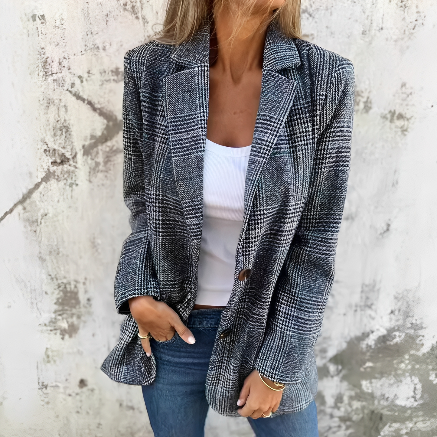 Ellen - Sacou formal cu carouri pentru femei