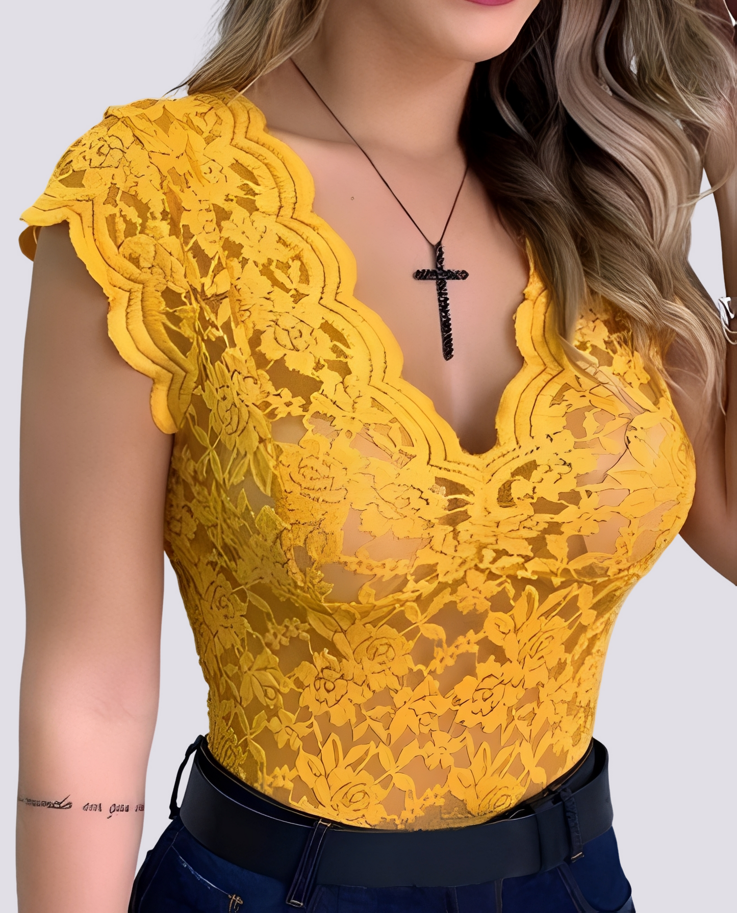 Amanda - Bluză elegantă cu decolteu în V pentru femei