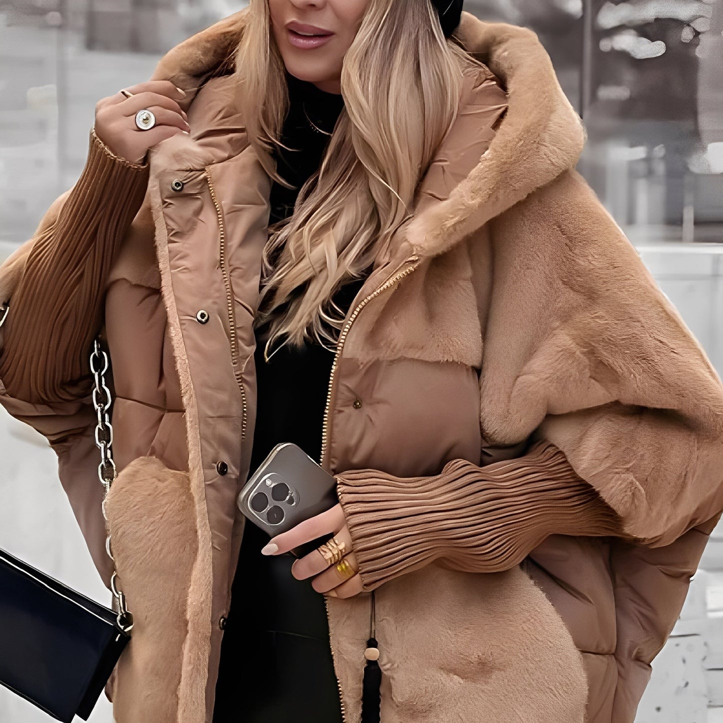 Alayna - Elegantní, moderní bunda s umělou kožešinou pro ženy