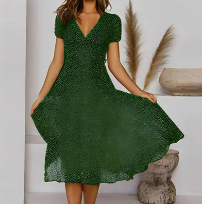 Elizabeth - Rochie casual, comodă cu mâneci scurte pentru femei