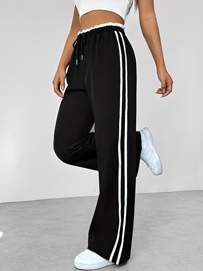 Eleanor - Pantaloni sport, largi și drepți pentru femei