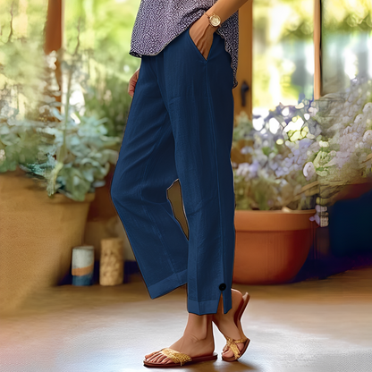 Kassia - Pantaloni de vară lejeri din in pentru femei