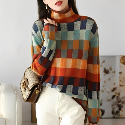 Jacklyn - Pulover lejer și colorat din cașmir pentru femei