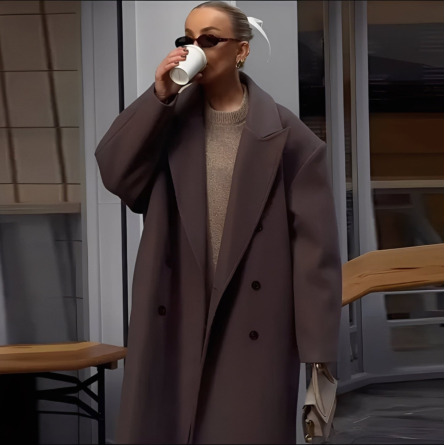 Veronica - Palton lung elegant și confortabil pentru femei