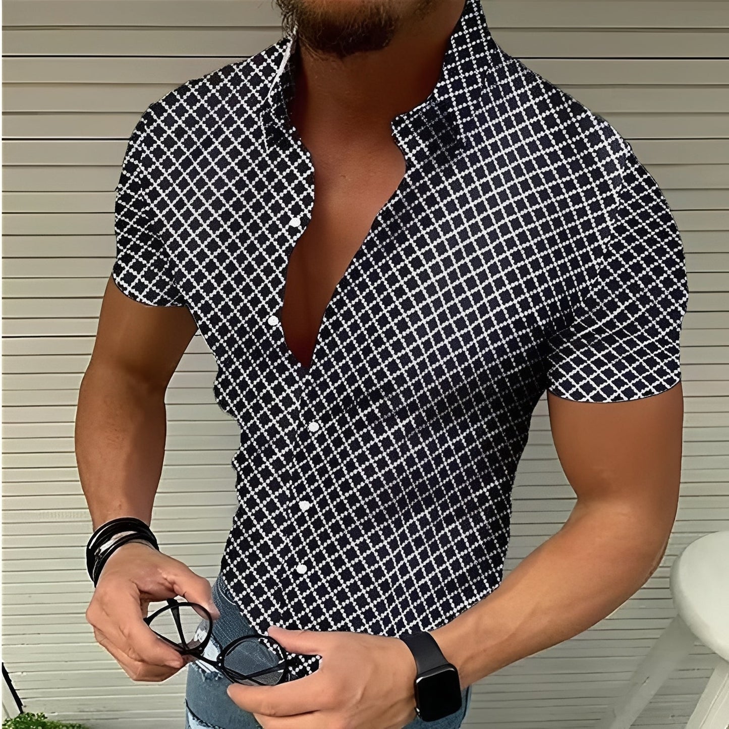 Raldy - Cămașă lejeră cu mâneci scurte pentru bărbați