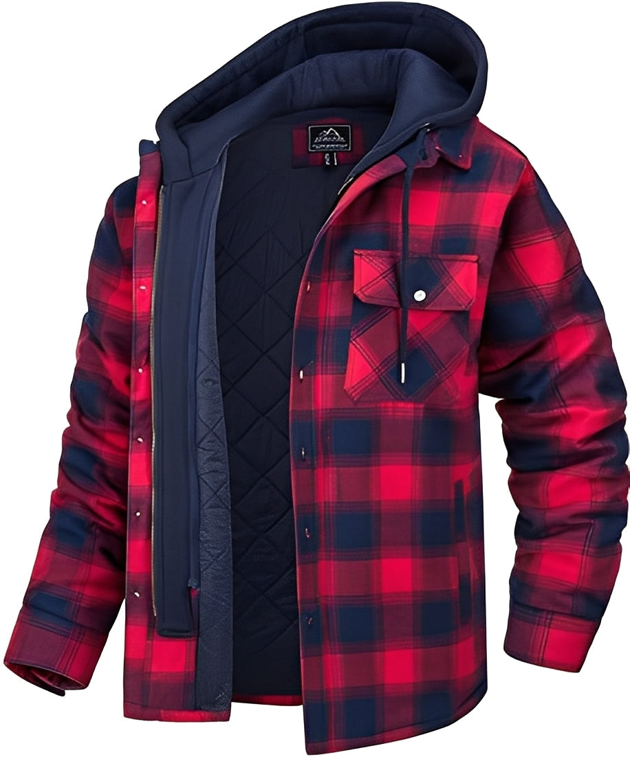 Rodger - Jachetă stilată cu glugă, cu carouri, pentru bărbați