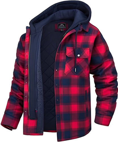 Rodger - Jachetă stilată cu glugă, cu carouri, pentru bărbați