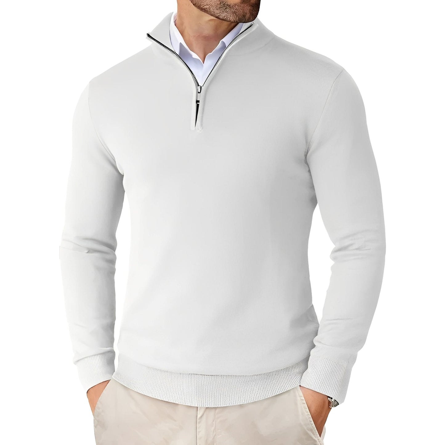 Frank - Pulover modern, lejer, cu fermoar pentru bărbați