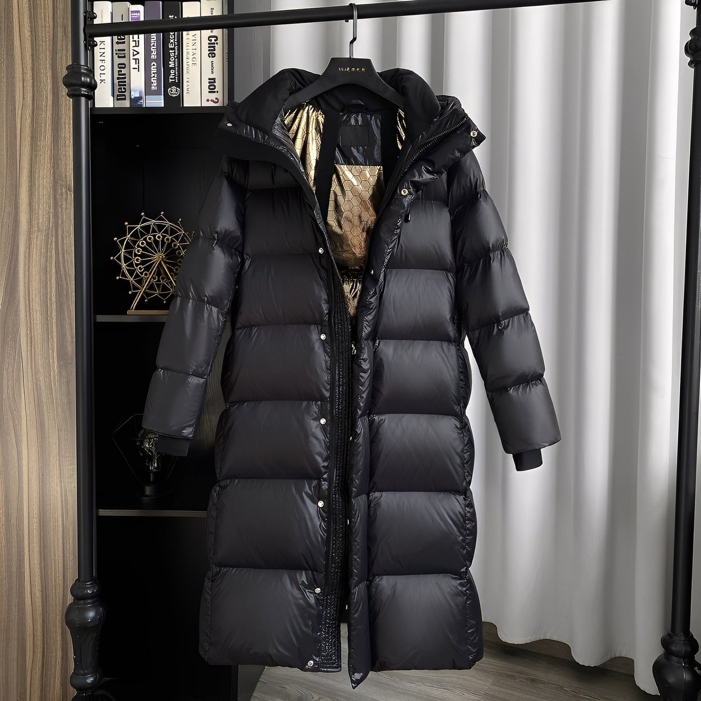 Mildred - Haină lungă cu puf, stil casual, pentru femei