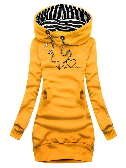 Roxanne - Rochie casual tricotată cu glugă pentru femei
