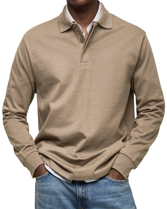 Dewey - Tricou Polo Simpatic cu Mâneci Lungi pentru Bărbați