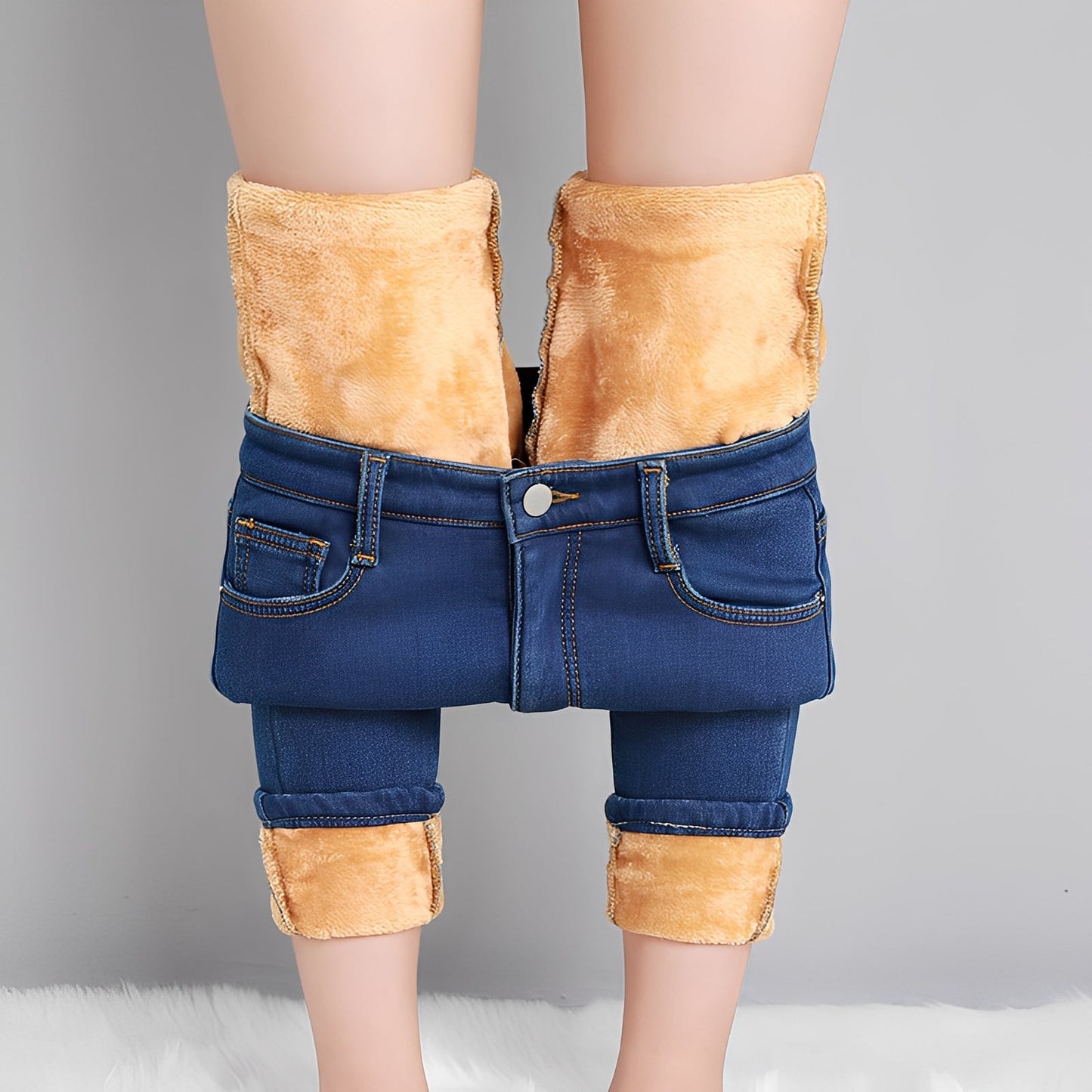 Betty - Blue jeans skinny termo calzi pentru femei