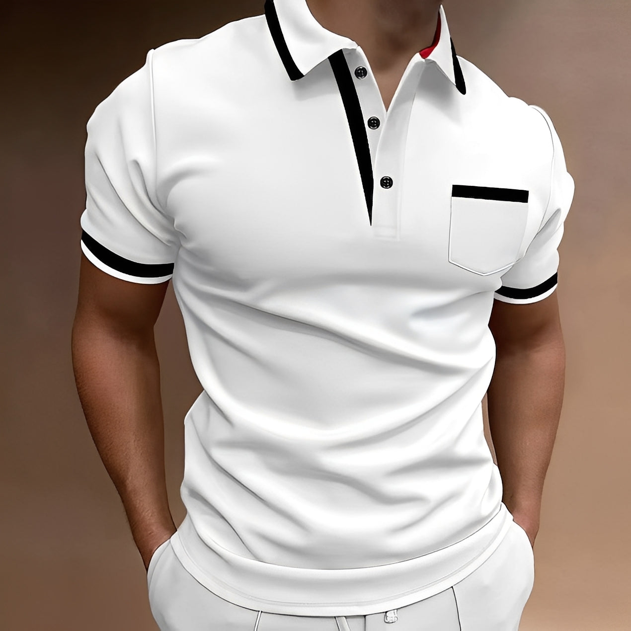 Bobby - Tricou polo lejer cu mânecă scurtă pentru bărbați