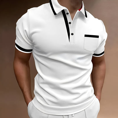 Bobby - Tricou polo lejer cu mânecă scurtă pentru bărbați