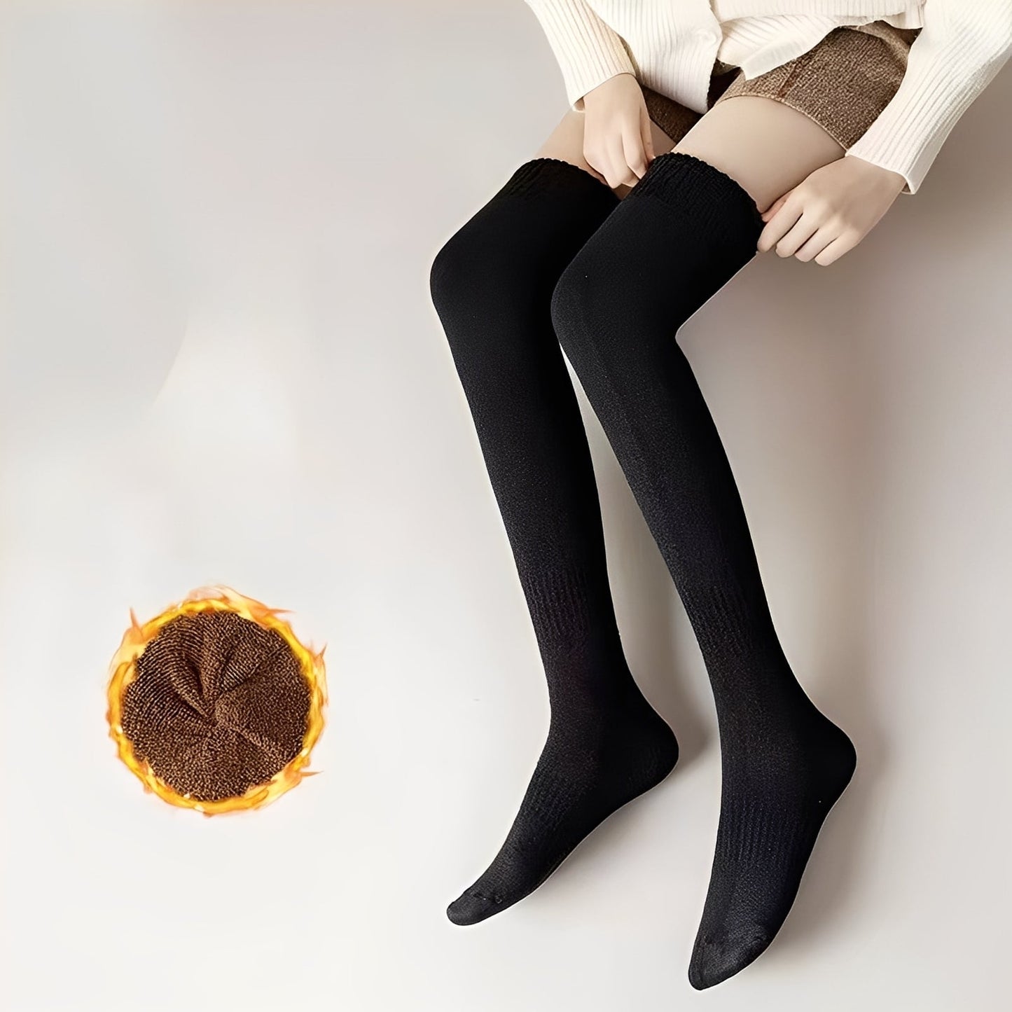 Shirlee - Șosete elegante peste genunchi, calde și groase