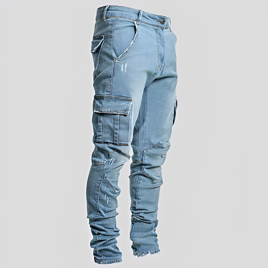 Owen - Blugi casual din denim cu buzunare multiple pentru bărbați