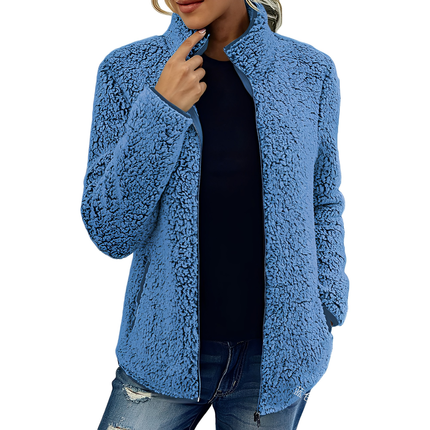 Alethea - Pelerină elegantă de fleece și catifea pentru femei